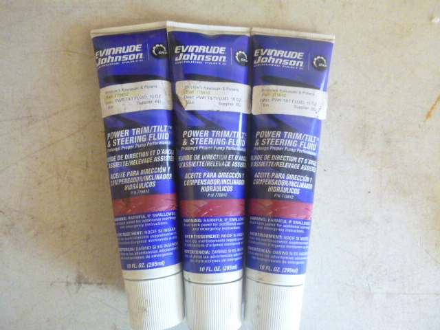 3 Tubes of EvinrudeJohnson Power TrimTiltSteering Fluid