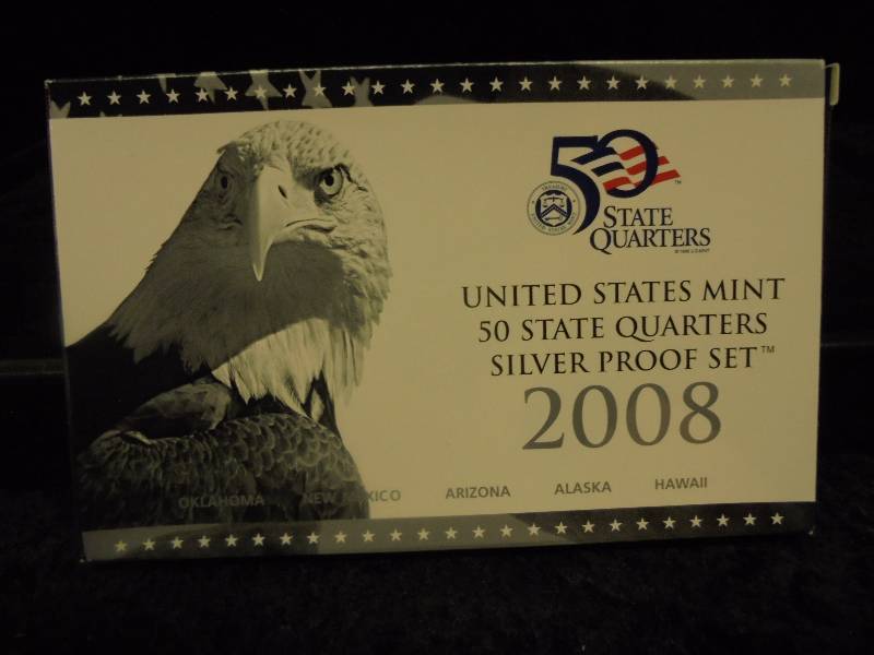 2008 US Mint 50 State Quarters Silver Proof Set