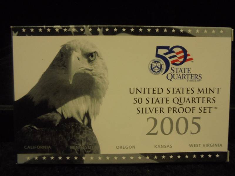 2005 US Mint 50 State Quarters Silver Proof Set