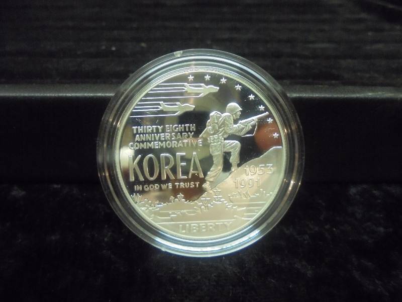 1991 Korean War Memorial Coin - Proof Silver Dollar in Velvet Display