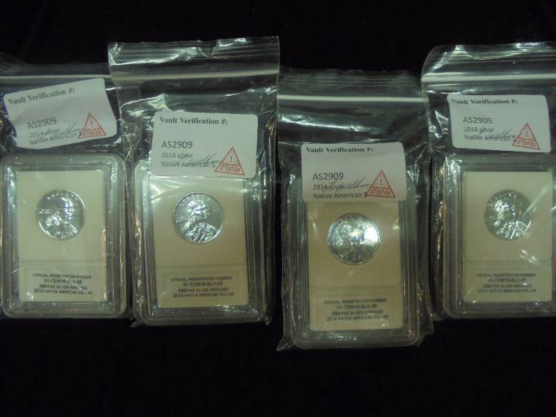 Lot of 4, 2014 Native American Dollar