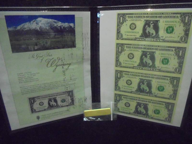 Uncut $1 Currency - Wyoming, in Portfolio