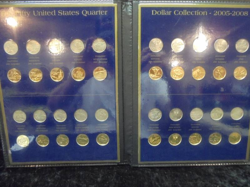 US 50 States Quarter Dollar Collection, 2005-2008, in Portfolio