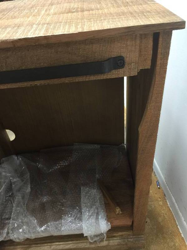 lot 11 image: HOLDEN SILDING DOOR CABINET  34Hx48Wx18D NATURAL New