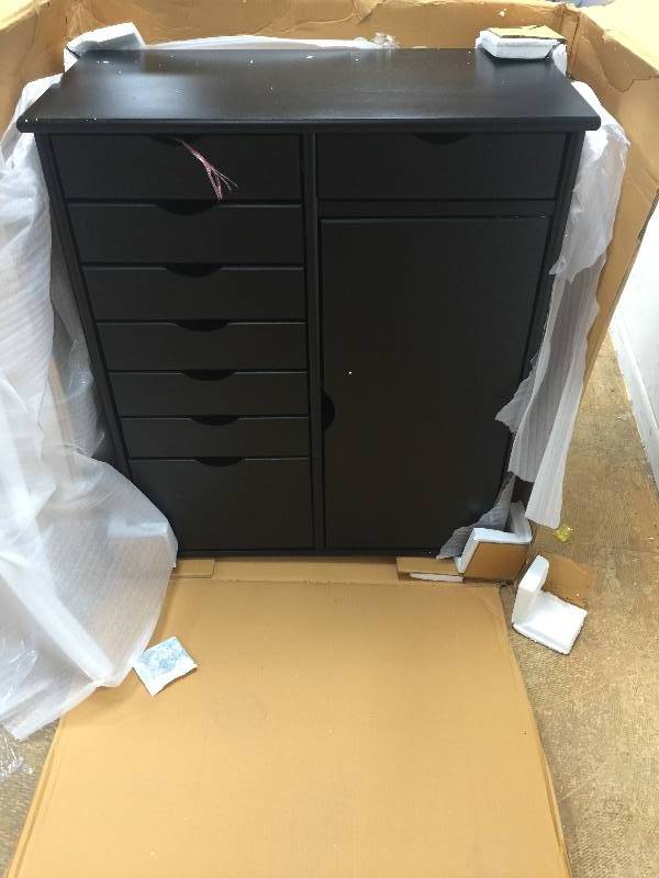 lot 13 image: Stanton 7  1 Drawer Double-Wide Storage Cart with Door New