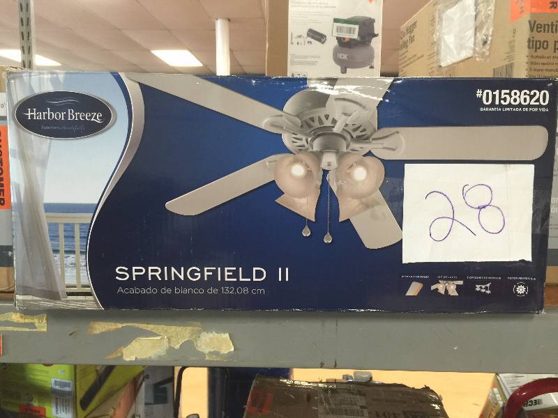 lot 28 image: Harbor Breeze 52 Springfield II White Ceiling Fan  New