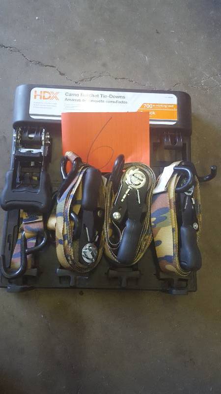 lot 6 image: HDX Ratcheting Tie Downs 4 Pack 4 ft 16ft 700lbs Working Load