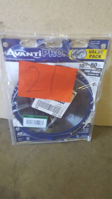 lot 21 image: Avanti Pro 10 in. x 60-Tooth Fine Finish Saw Blade (2-Pack)-P106060PP