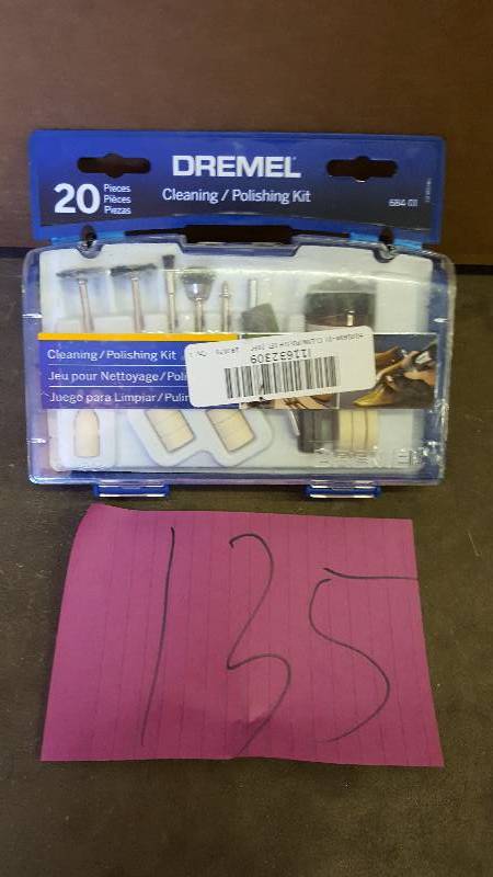 lot 135 image: Dremel 684-01 20-Piece Clean & Polish Rotary Tool Accessory Kit With Case
