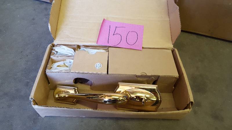 lot 150 image: Schlage F62CAM505ACCRH Lifetime Polished Brass Keyed Entry