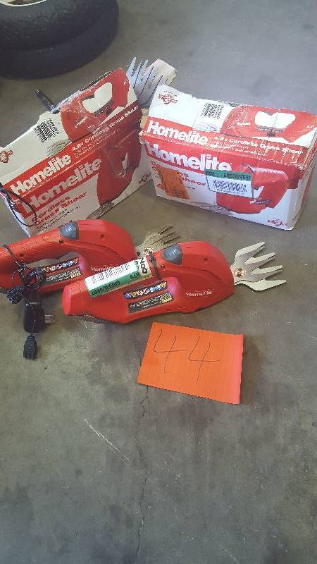 lot 44 image: Lot of 2 Homelite Cordless Grass Shears