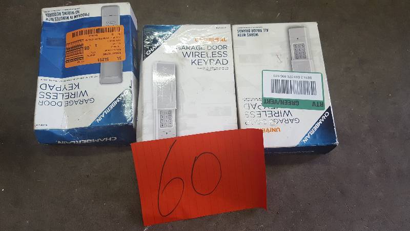 lot 60 image: Lot of 3 Chamberlain Garage Door Wireless Keypad