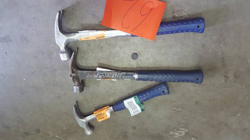 lot 62 image: Lot of 3 assorted Hammers