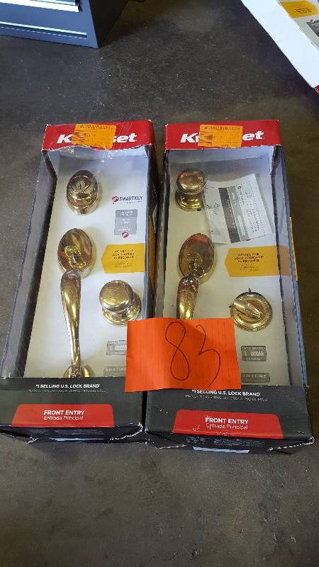 lot 83 image: Lot of 2 Kwikset Door Entry Brass