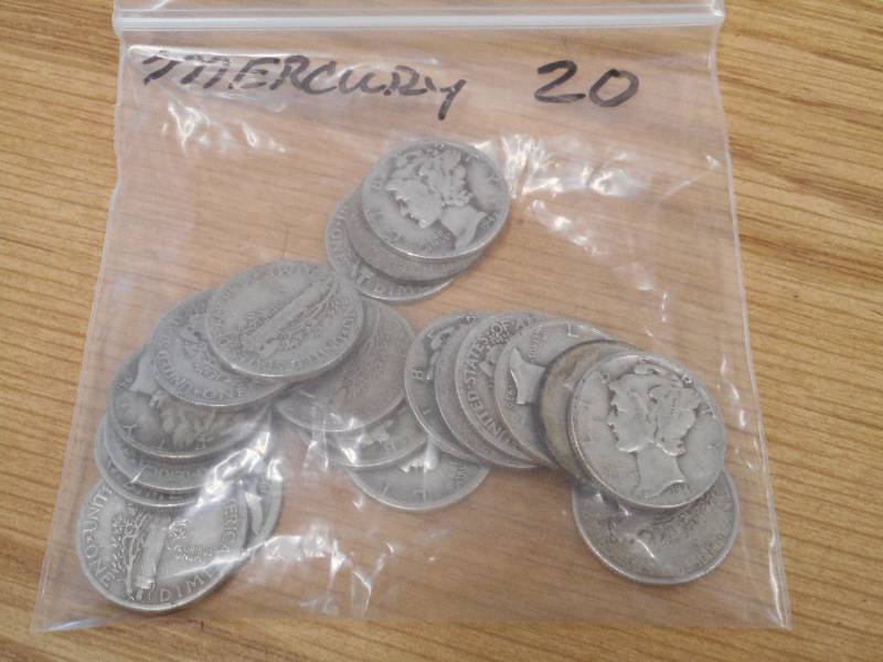 (20) Mercury Dimes, Mixed Grades & ...