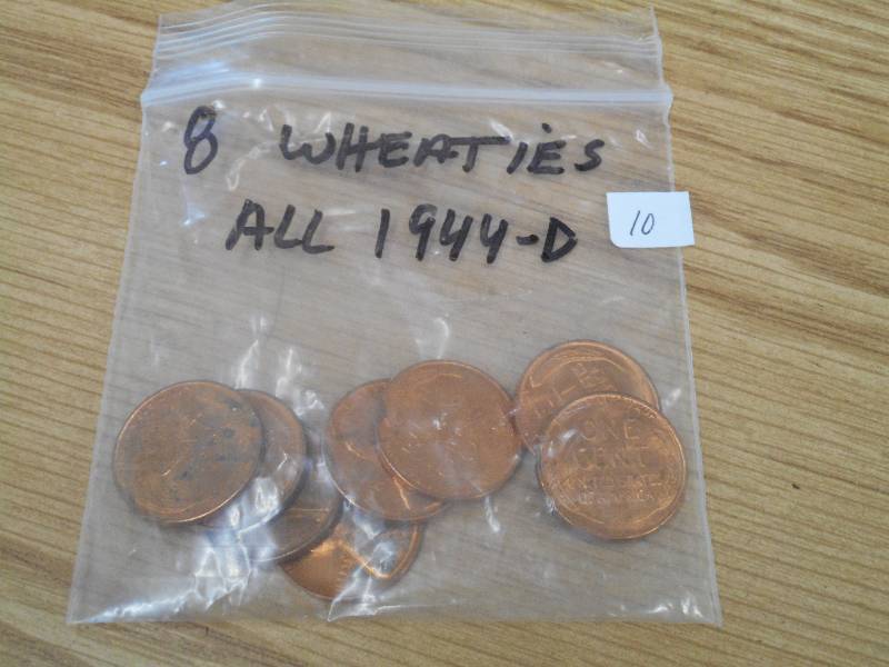 (8) Wheat Pennies, BU Red, All 1944...