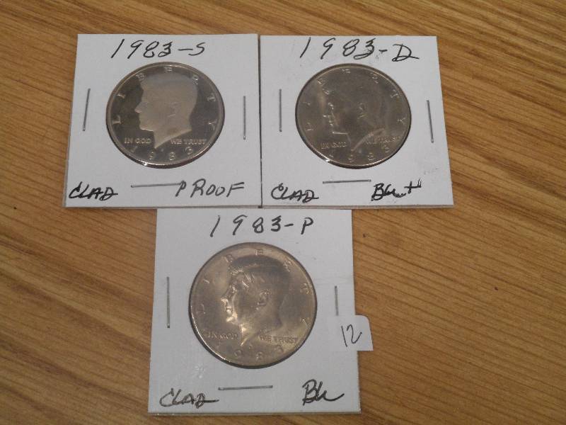 1983 Kennedy Half Clad, 3 Mints ...