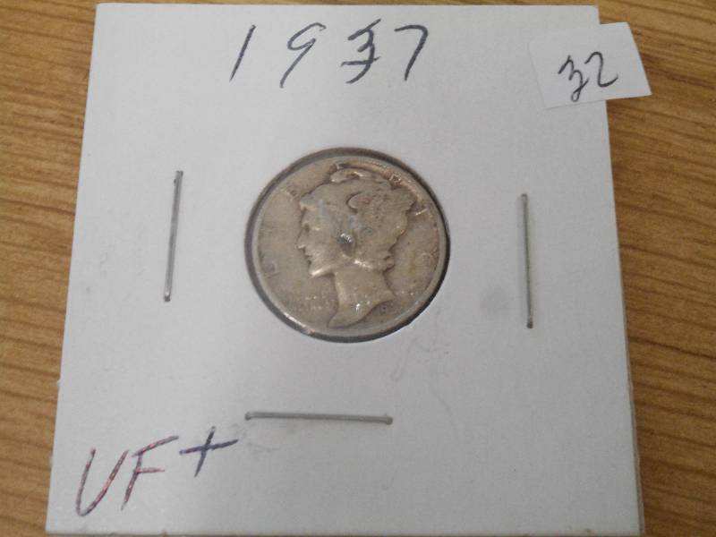 1937 Mercury Dime, Vertical Bands I...