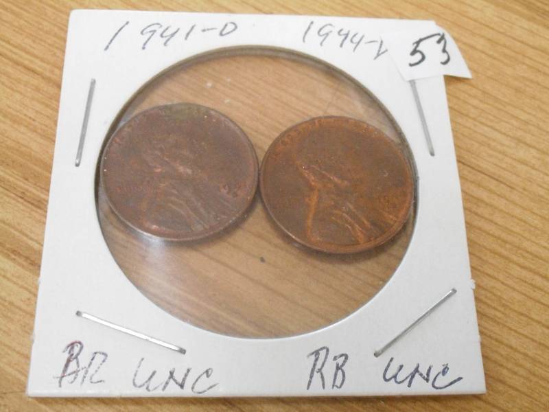 1941-D Wheat Cent & 1944-D RB Wheat...