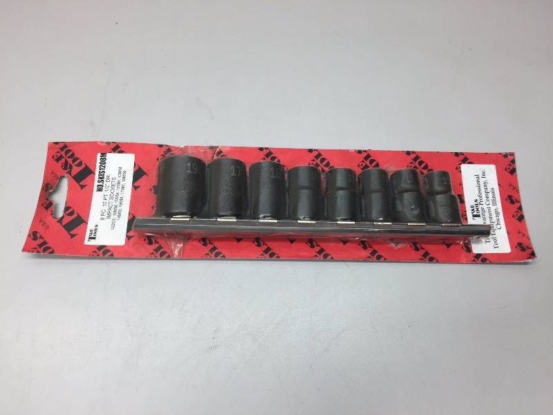 T & E METRIC 9PC 12PT 12 DRIVE IMPACT SOCKET SET 10MM-19MM