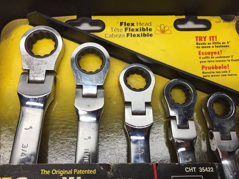 GEAR WRENCH SET RATCHETING SAE FLEX HEAD 38 - 34