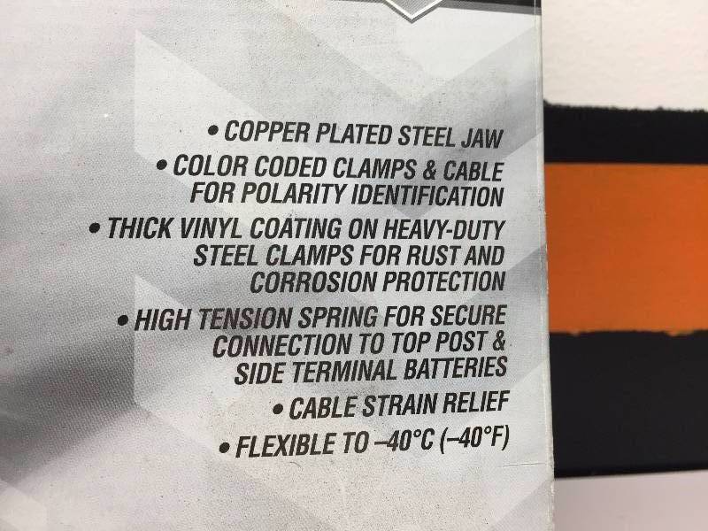 4 GAUGE 20 COMMERCIAL SERVICE BOOSTER CABLES