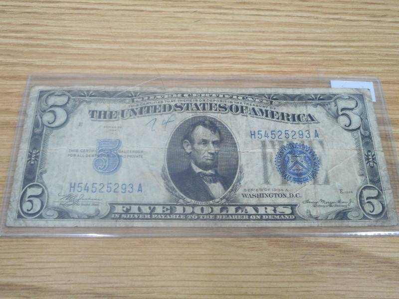 1934 A - United States $5.00 Silver...