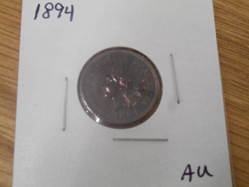 1894 Indian Head Cent - AU - 4 Diam...