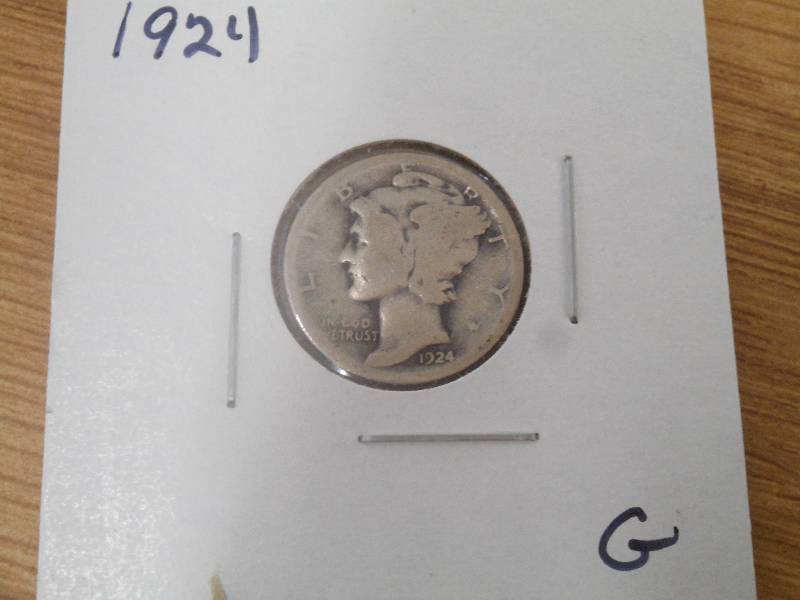 1924 P - Mercury Head Silver Dime -...