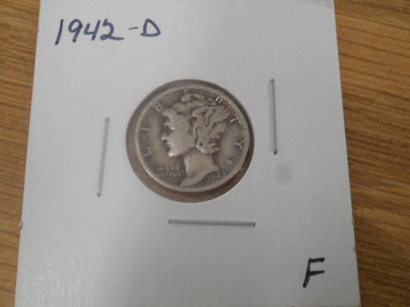 1942 D - Mercury Head Silver Dime -...