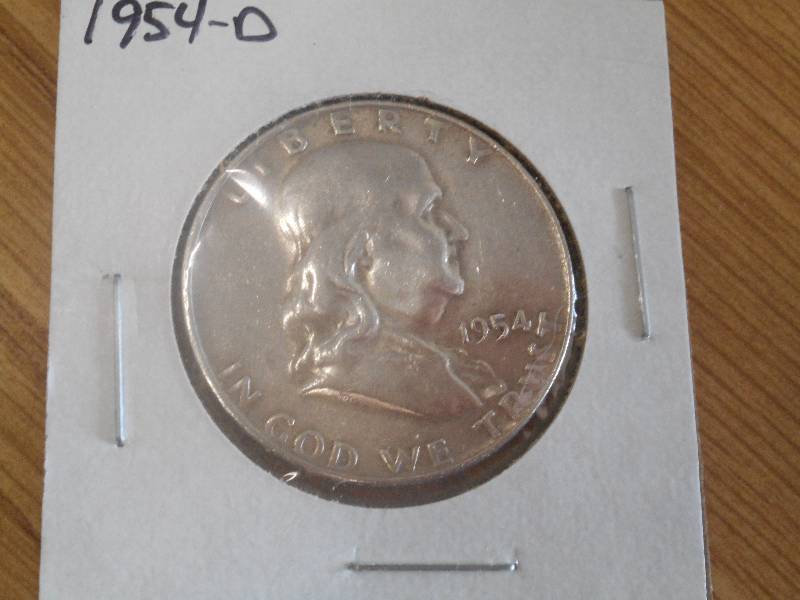 1954 D  - Franklin Silver Half Doll...