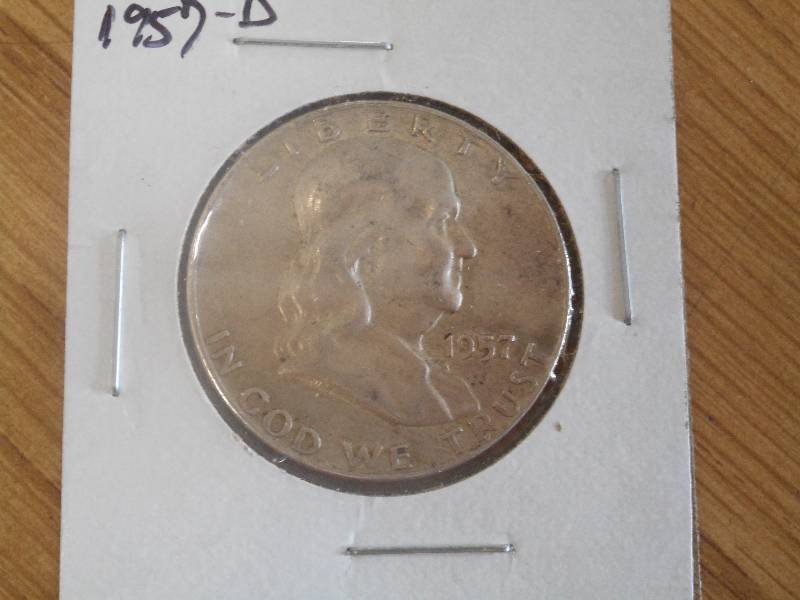 1957 D  - Franklin Silver Half Doll...