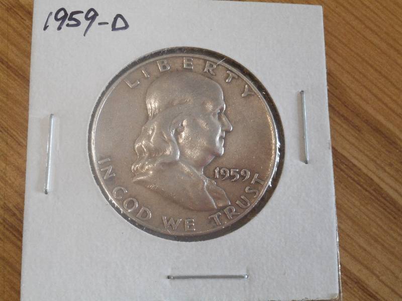 1959 D  - Franklin Silver Half Doll...