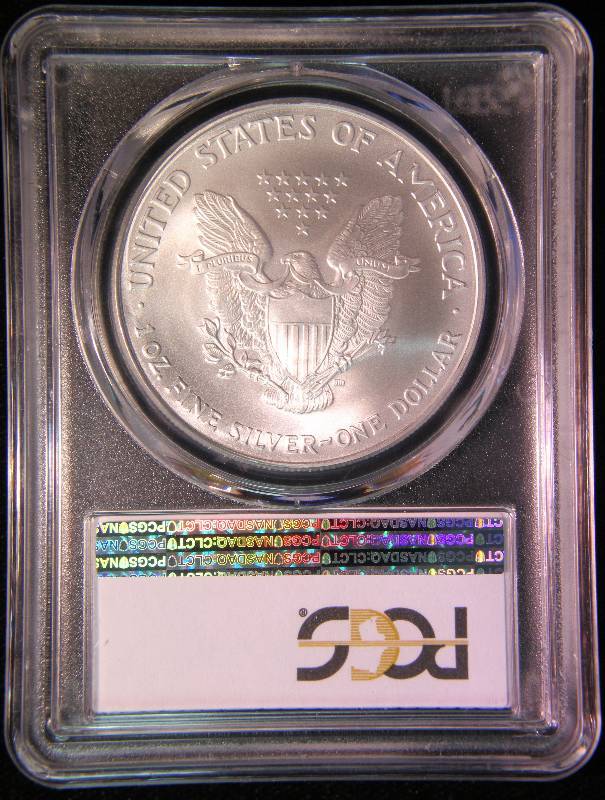 2007 AMERICAN SILVER EAGLE 1 TROY OZ. .999 FINE SILVER MS69 PCGS