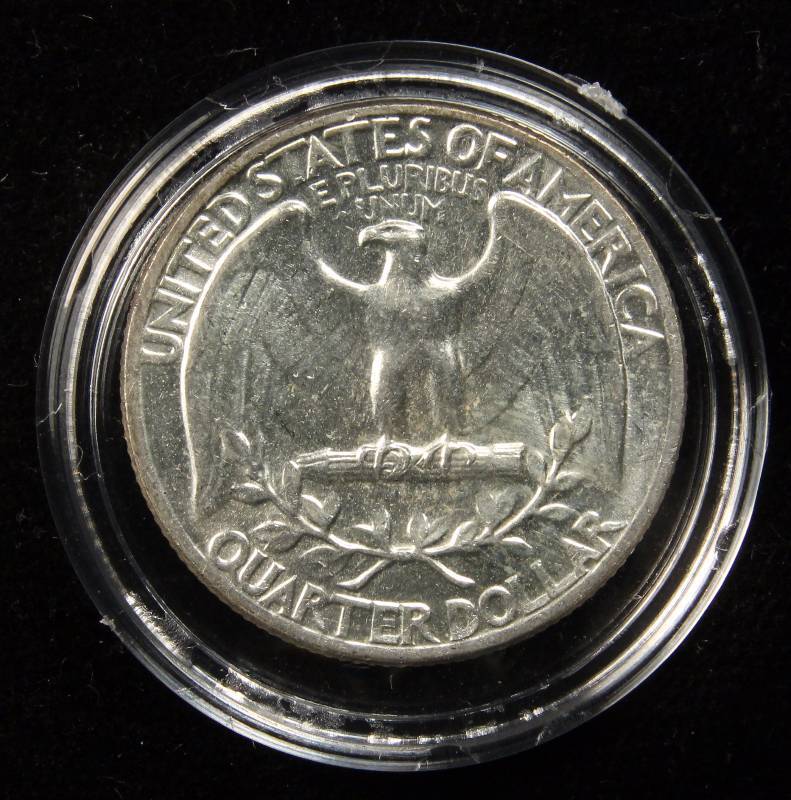 1964 WASHINGTON SILVER QUARTER BU IN AIRTITE HOLDER