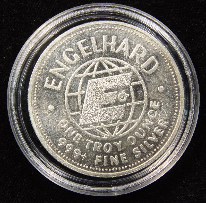 1 TROY OZ. .999 FINE SILVER 1984 ENGELHARD PROSPECTOR IN AIRTITE HOLDER