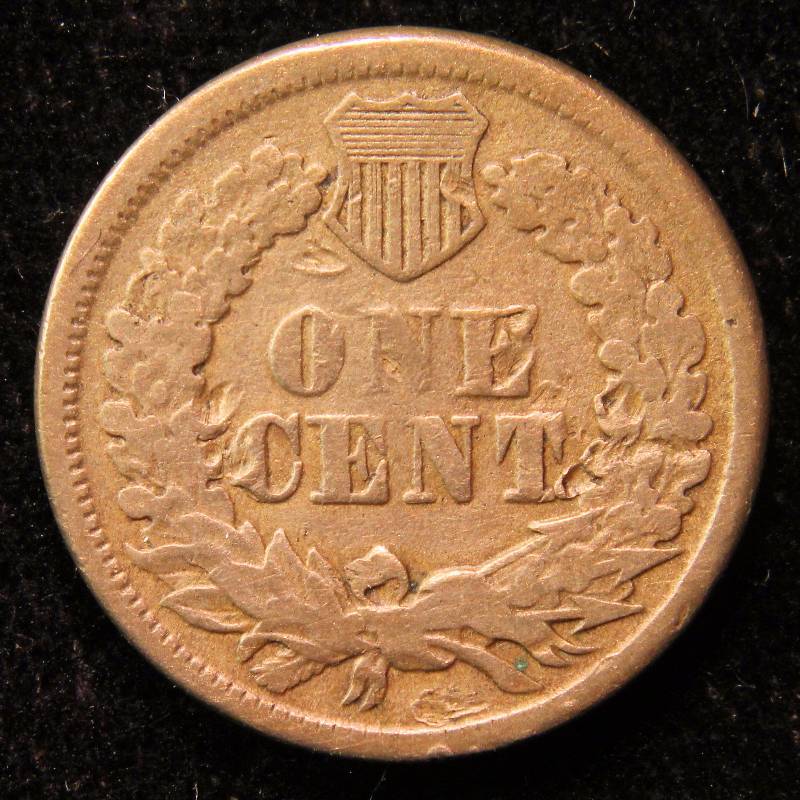 1863 COPPER NICKEL INDIAN HEAD CENT VG