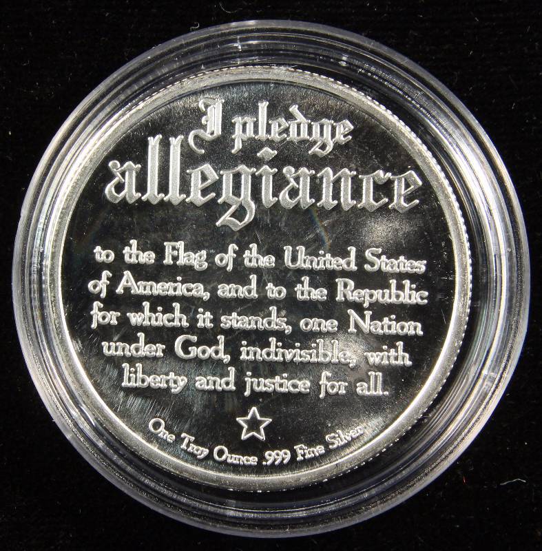 1 TROY OZ. .999 FINE SILVER PLEDGE OF ALLEGIANCE-EAGLE