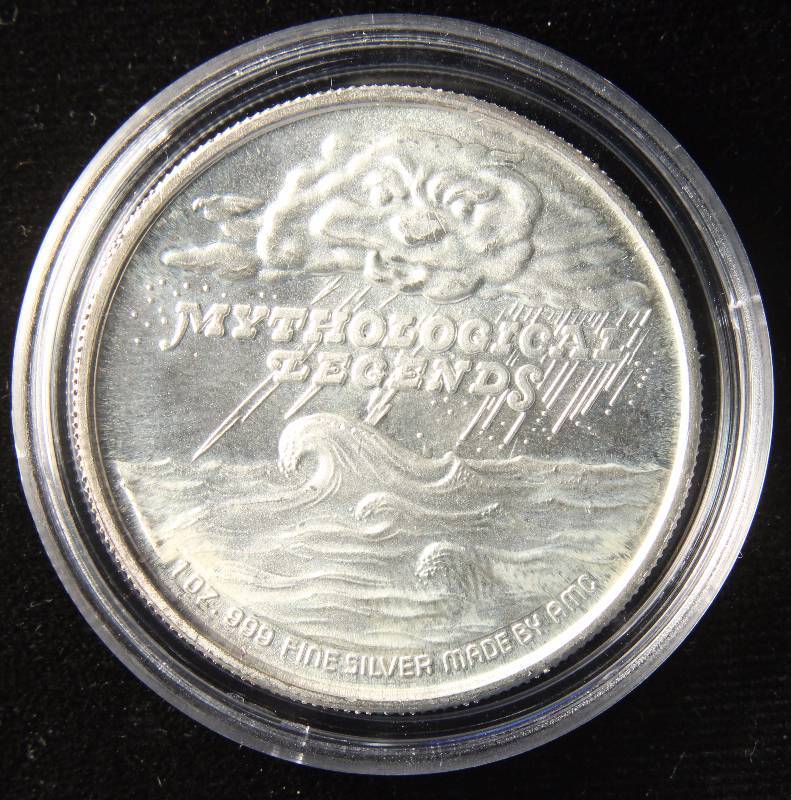 1 TROY OZ. .999 FINE SILVER ANGEL OF THE GODS IN AIRTITE HOLDER