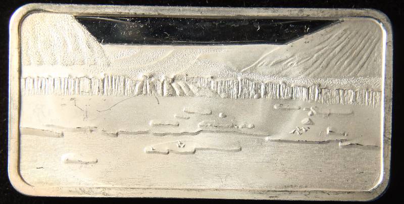 1 TROY OZ. .999 FINE SILVER BAR AMERICA THE BEAUTIFUL GLACIER BAY