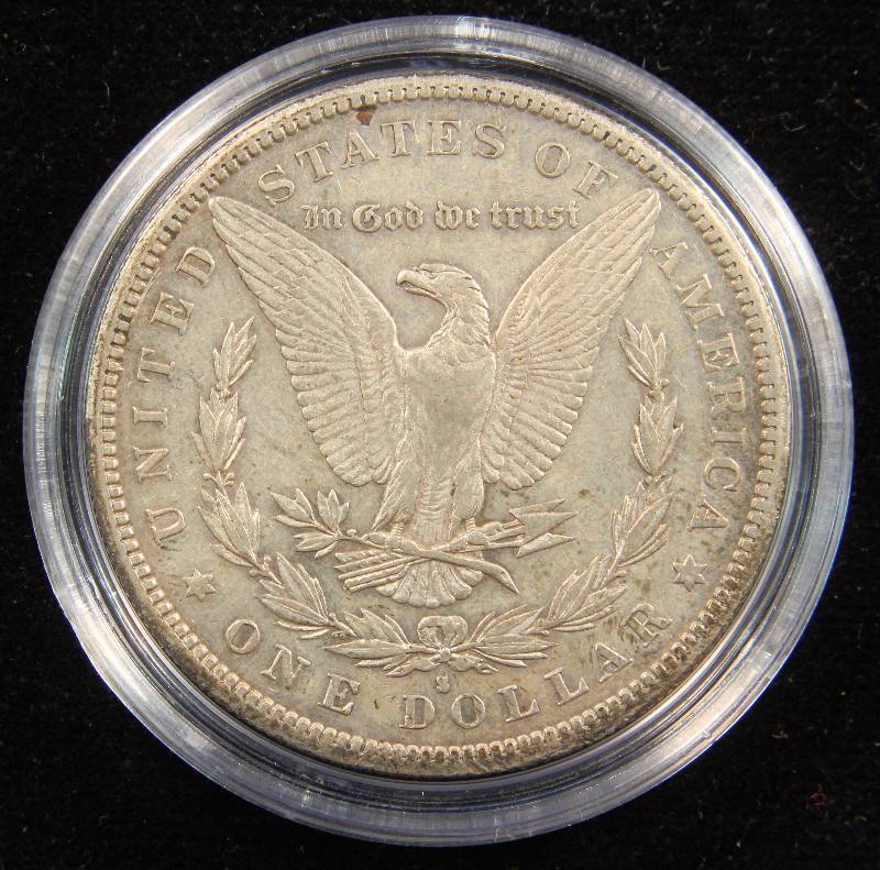 1887-S MORGAN SILVER DOLLAR VF IN AIRTITE HOLDER