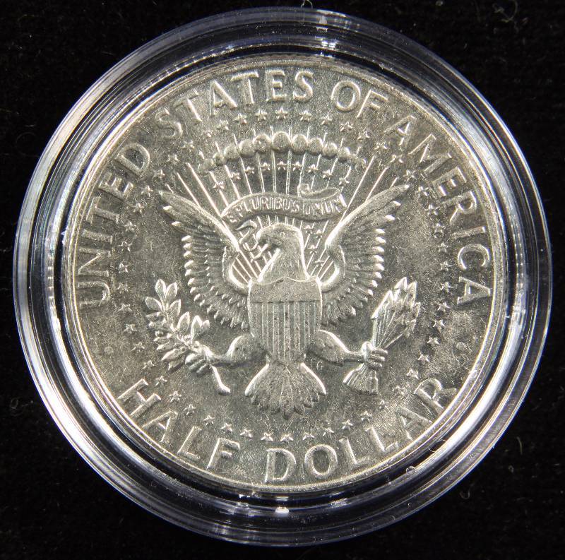 1964 KENNEDY SILVER HALF DOLLAR AU-UNC IN AIRTITE HOLDER