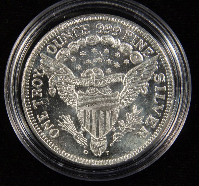 1 TROY OZ. .999 FINE SILVER DRAPED BUST DESIGN IN AIRTITE HOLDER
