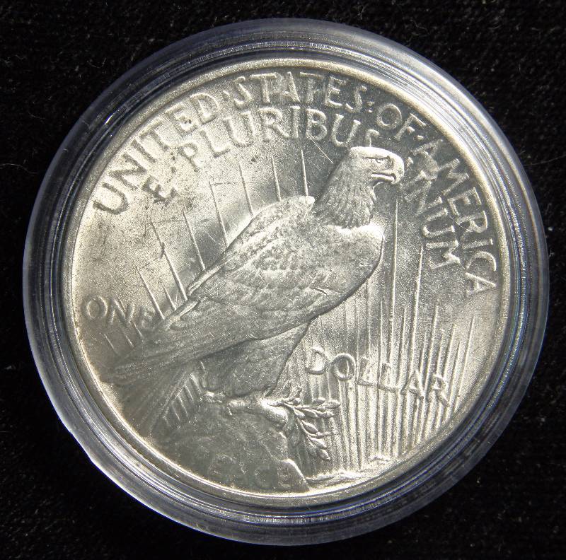 1922 PEACE SILVER DOLLAR AU IN AIRTITE HOLDER