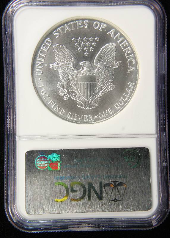 1991 AMERICAN SILVER EAGLE 1 TROY OZ. .999 FINE SILVER MS69 NGC