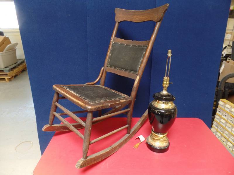 lot 102 image: Rocking Chair and Lamp