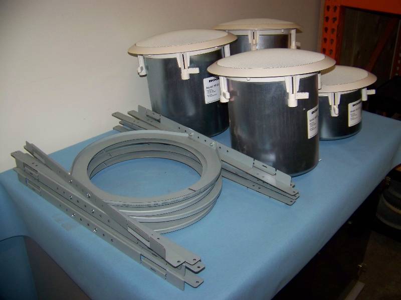 lot 40 image: (4) Bogen, High Fidelity, In-Ceiling Loudspeakers  Speakers with Ceiling Brackets