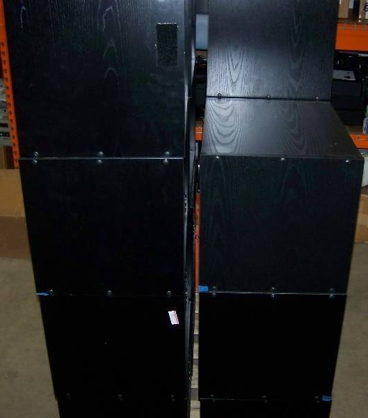 lot 87 image: (15) Small  Compact, Wood Encased, Audio  Video Equipment  Component Racks