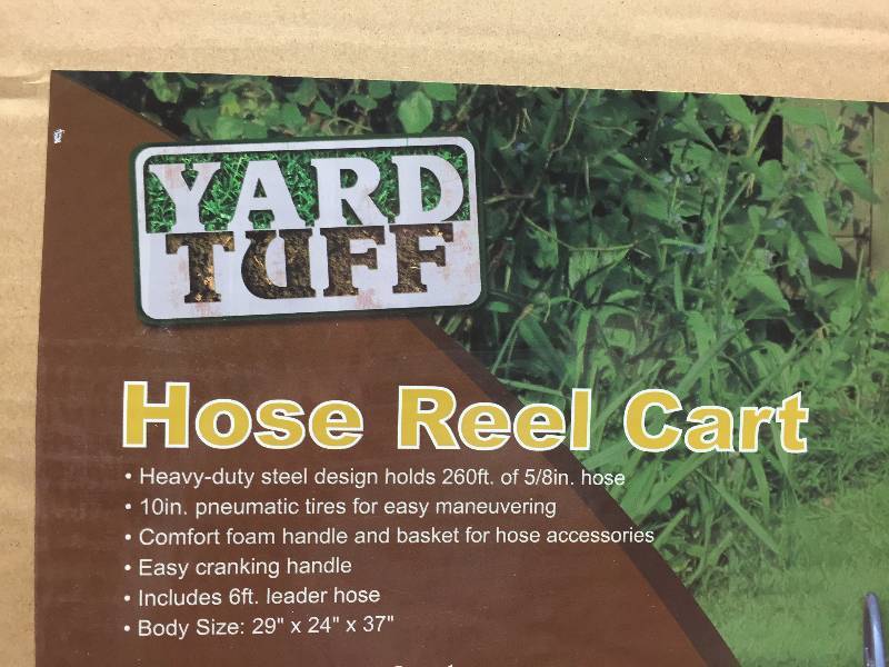 YARD TUFF HOSE REEL CART HOLDS UP TO 260 OF HOSE