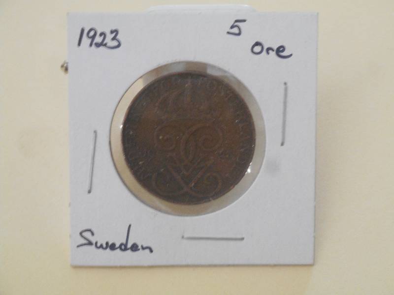 1923 - Sweden - 5 Ore - Fine Detail...